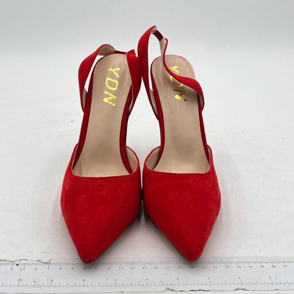 YDN Womens Wedding Comfortable Buckle Dress Suede Pointed Toe Backstrap Stiletto - Picture 2 of 7